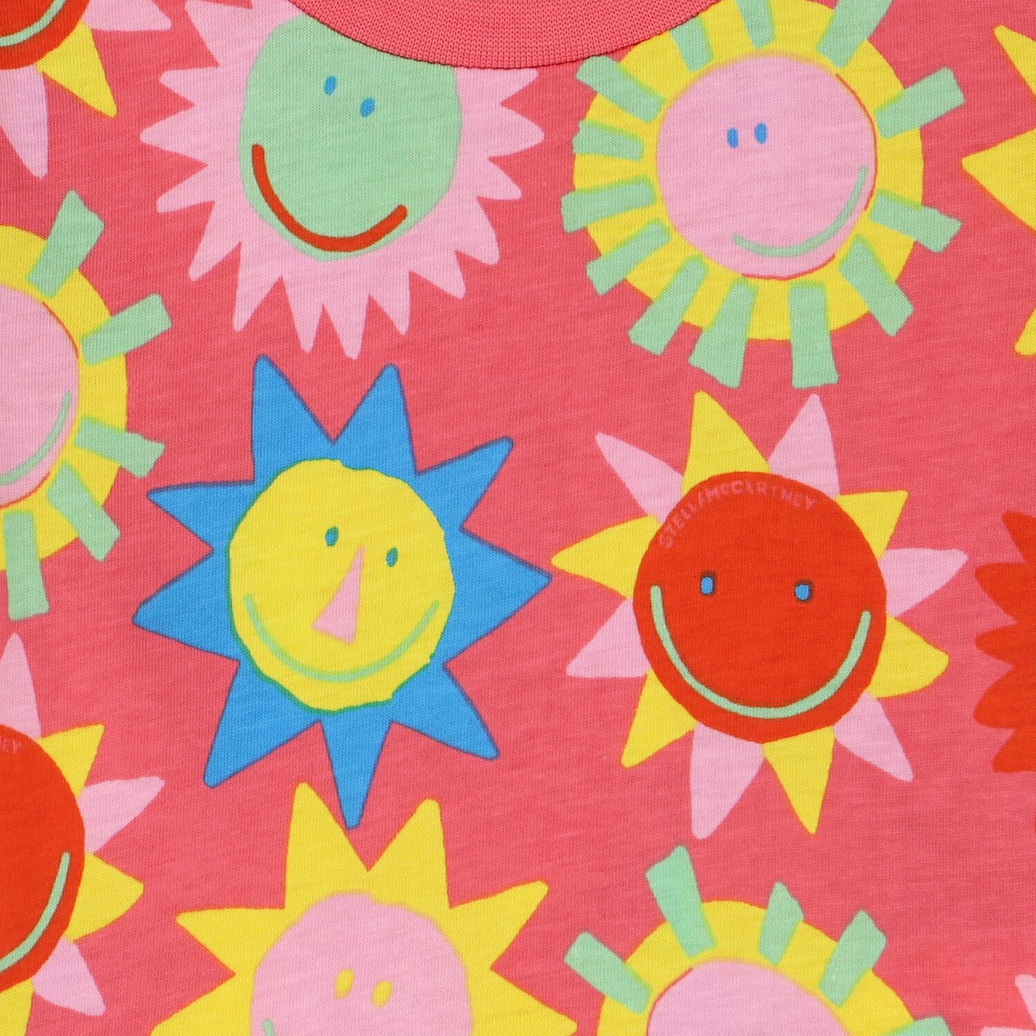 Younger Girls Pink Sun T-Shirt, 1, hi-res