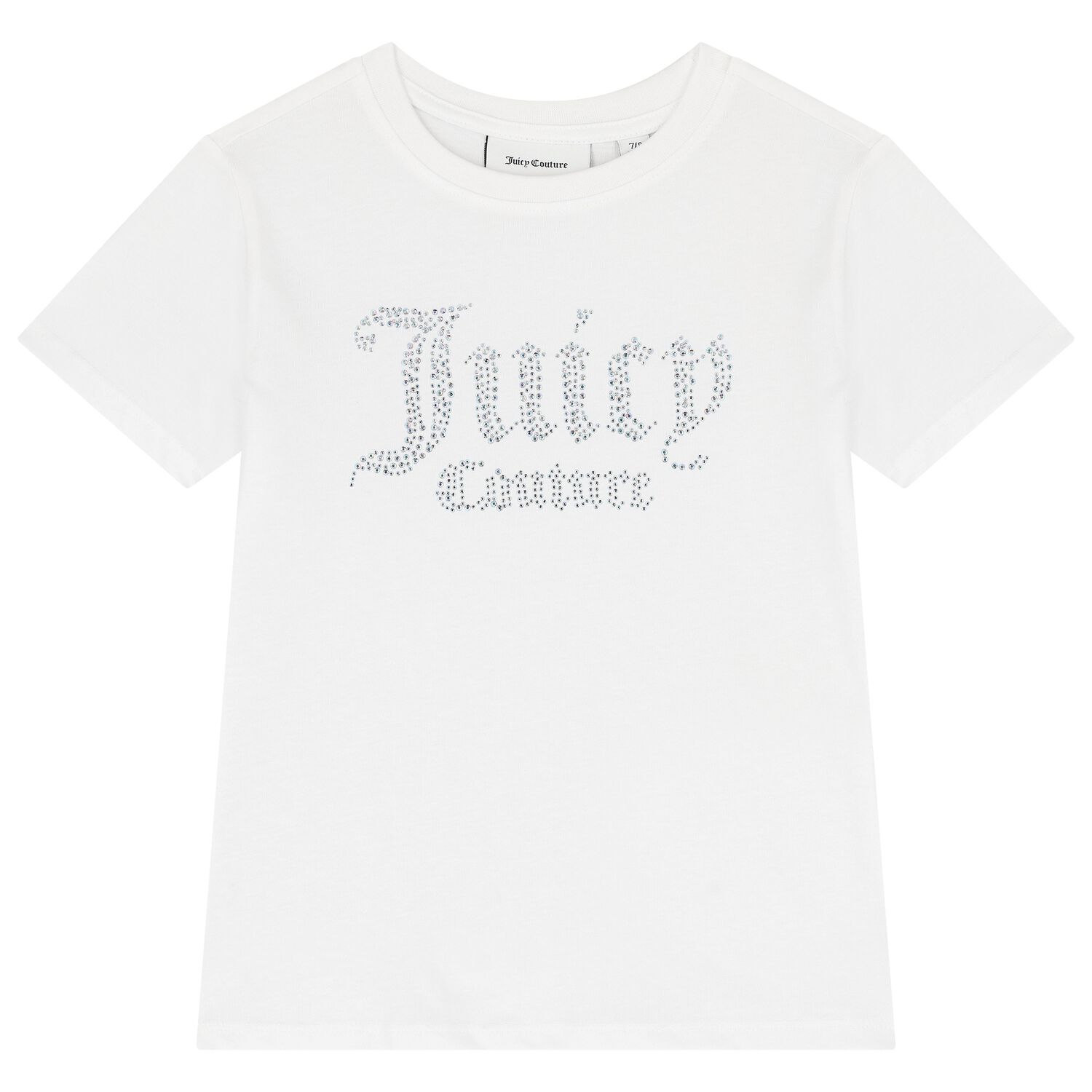 Girls White Crystal Embellished Diamant&eacute; Logo T-Shirt, 1, hi-res