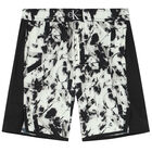 Boys Black & Ivory Logo Shorts, 1, hi-res