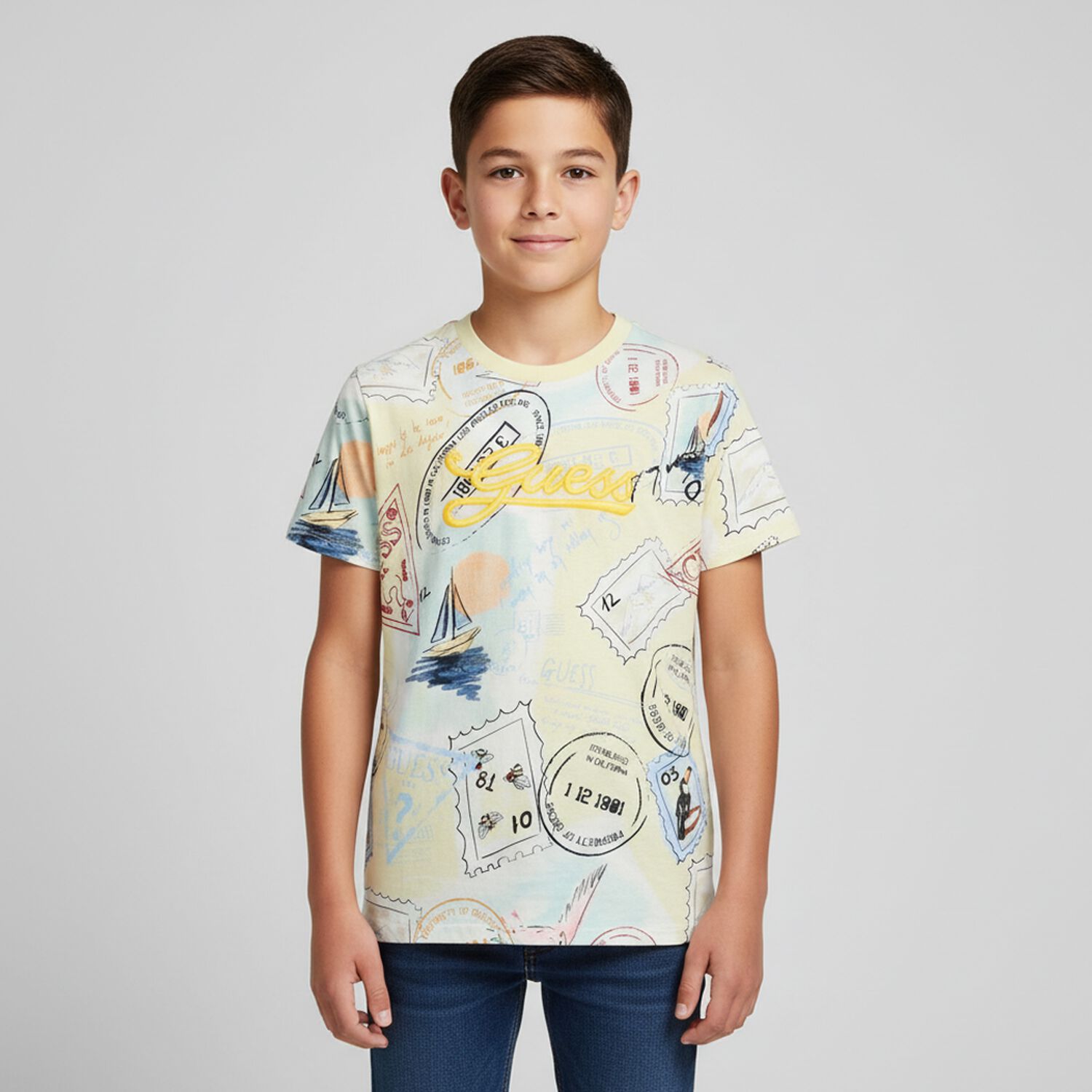 Boys Yellow Logo T-Shirt, 1, hi-res