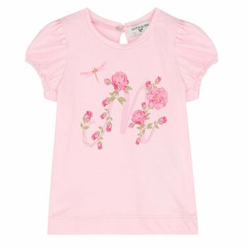 Younger Girls Pink Printed T-Shirt