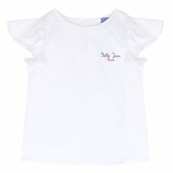 Girls White Logo Top