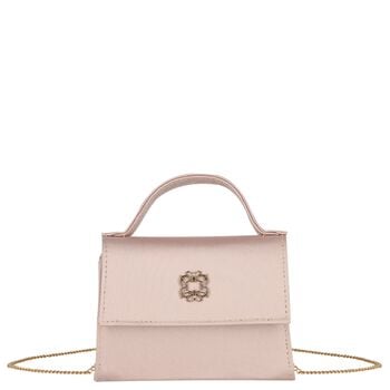 Girls Pink Satin Handbag