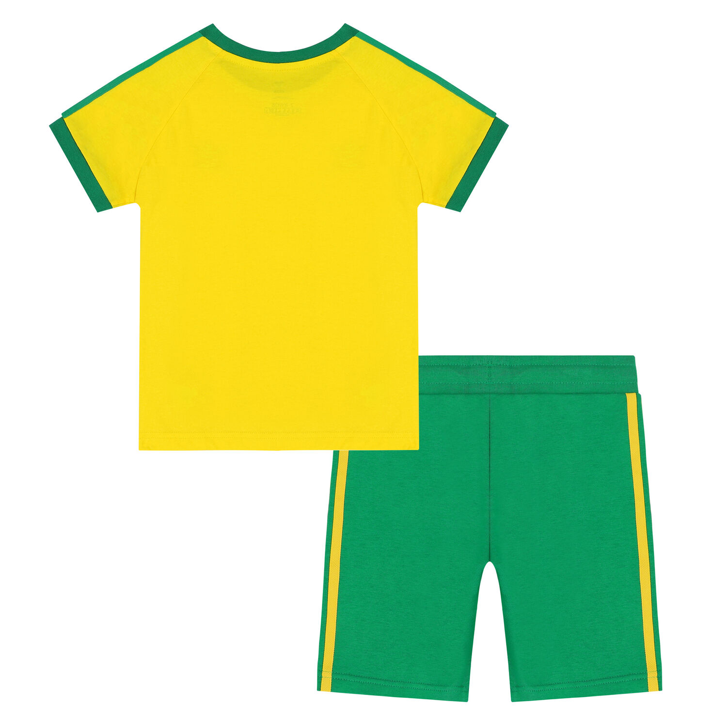 Yellow & Green 3-Stripes Logo Shorts Set, 3, hi-res