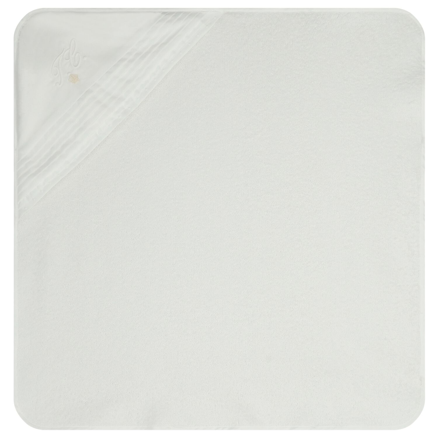 منشفة أطفال بغطاء رأس وشعار باللون الابيض, 1, hi-res