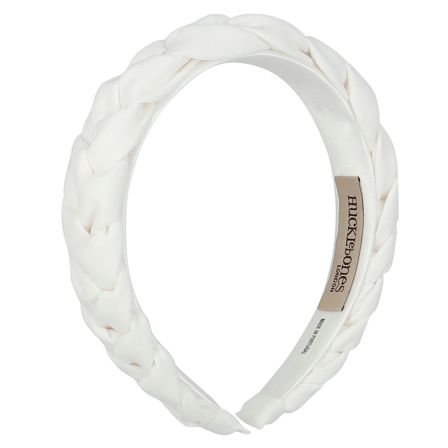 Girls White Plaited Headband, 1, hi-res