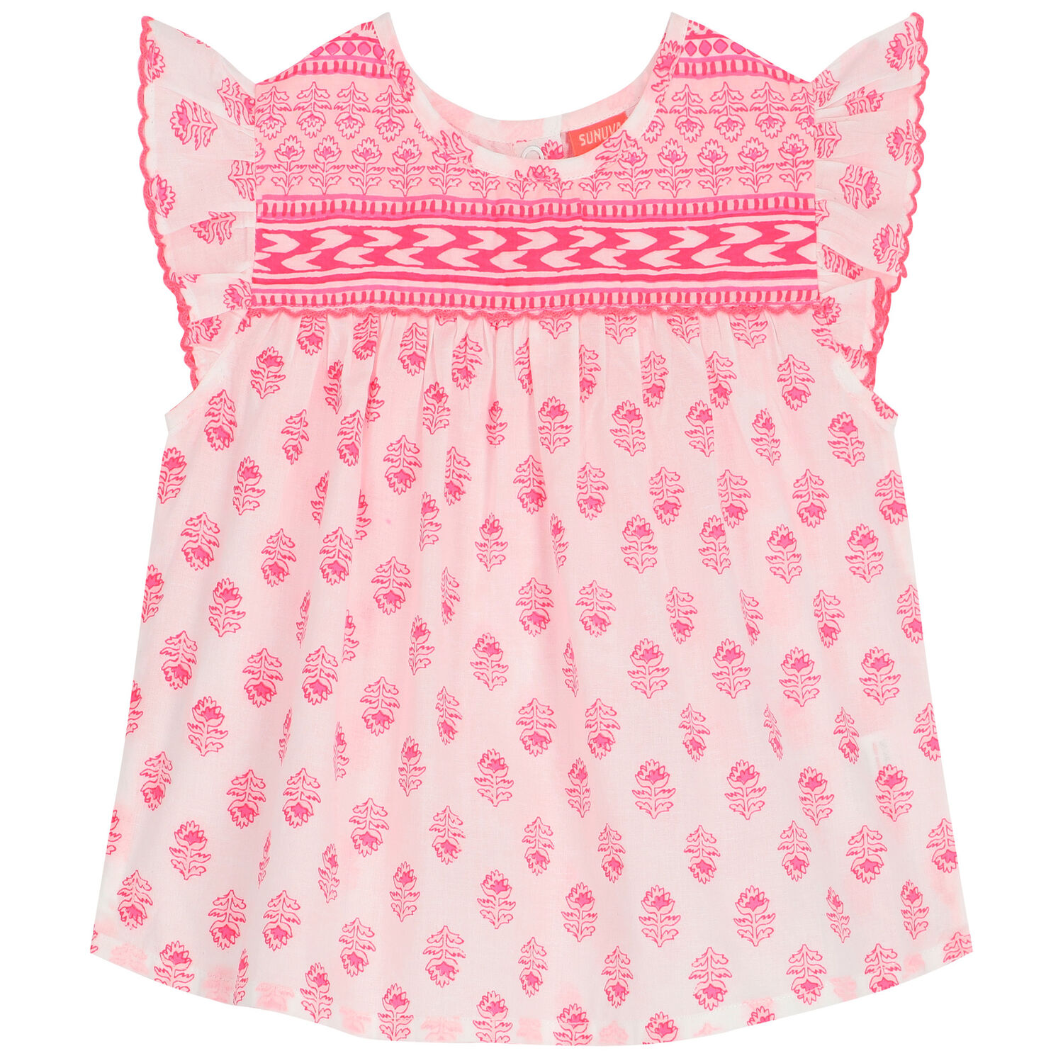 Baby Girls White & Pink Beach Dress Set, 1, hi-res