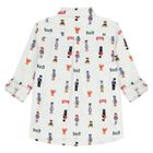 تيشيرت بشعار الدب تيدي باللون الأبيض, 1, hi-res