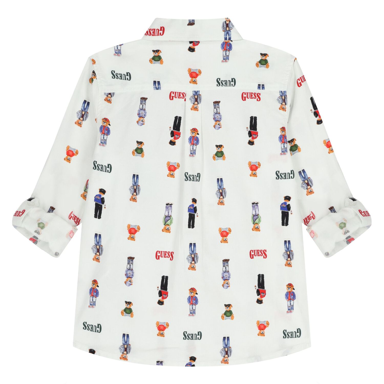 تيشيرت بشعار الدب تيدي باللون الأبيض, 1, hi-res