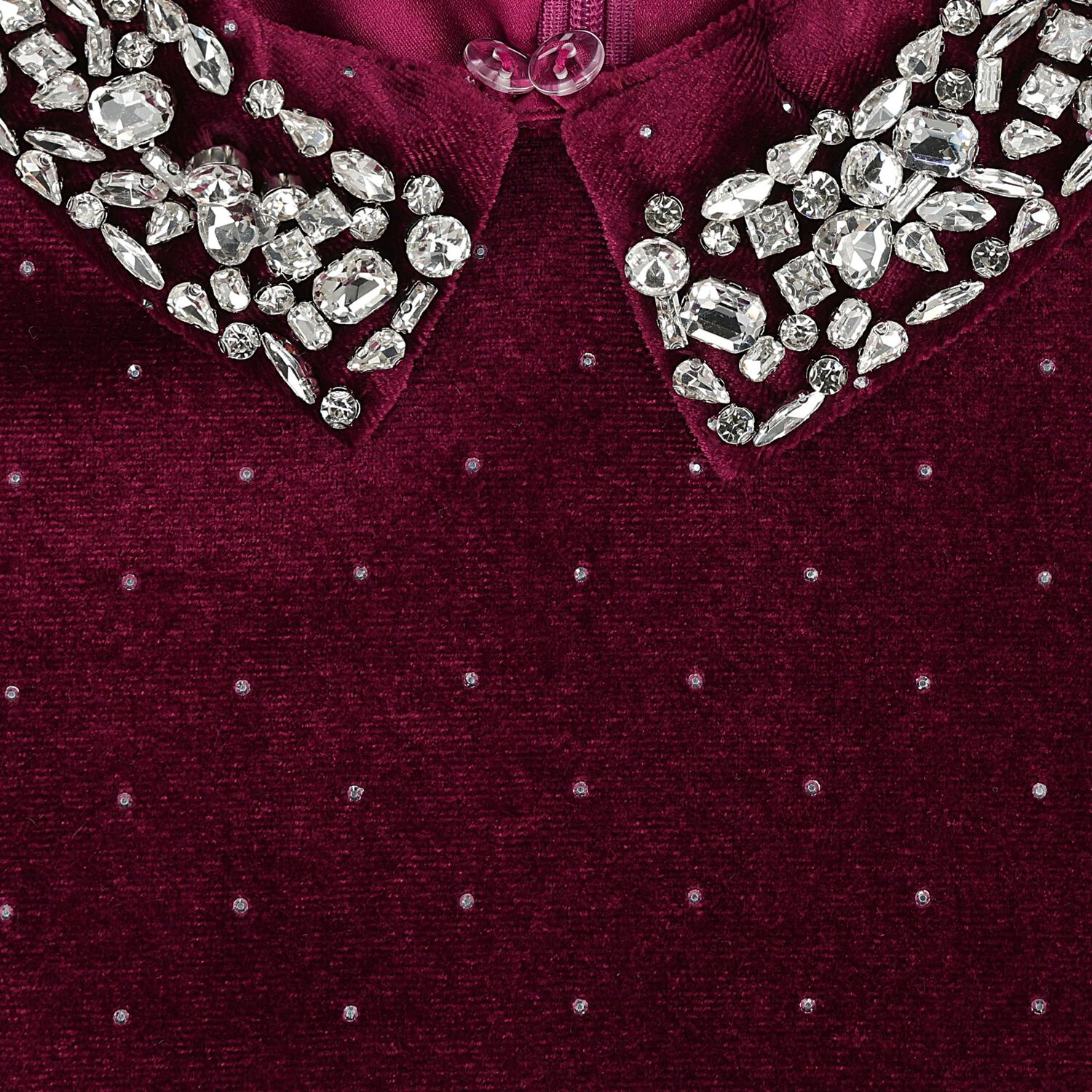 Girls Burgundy Velvet Dress, 1, hi-res