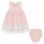 Younger Girls Pink Dress Set, 1, hi-res