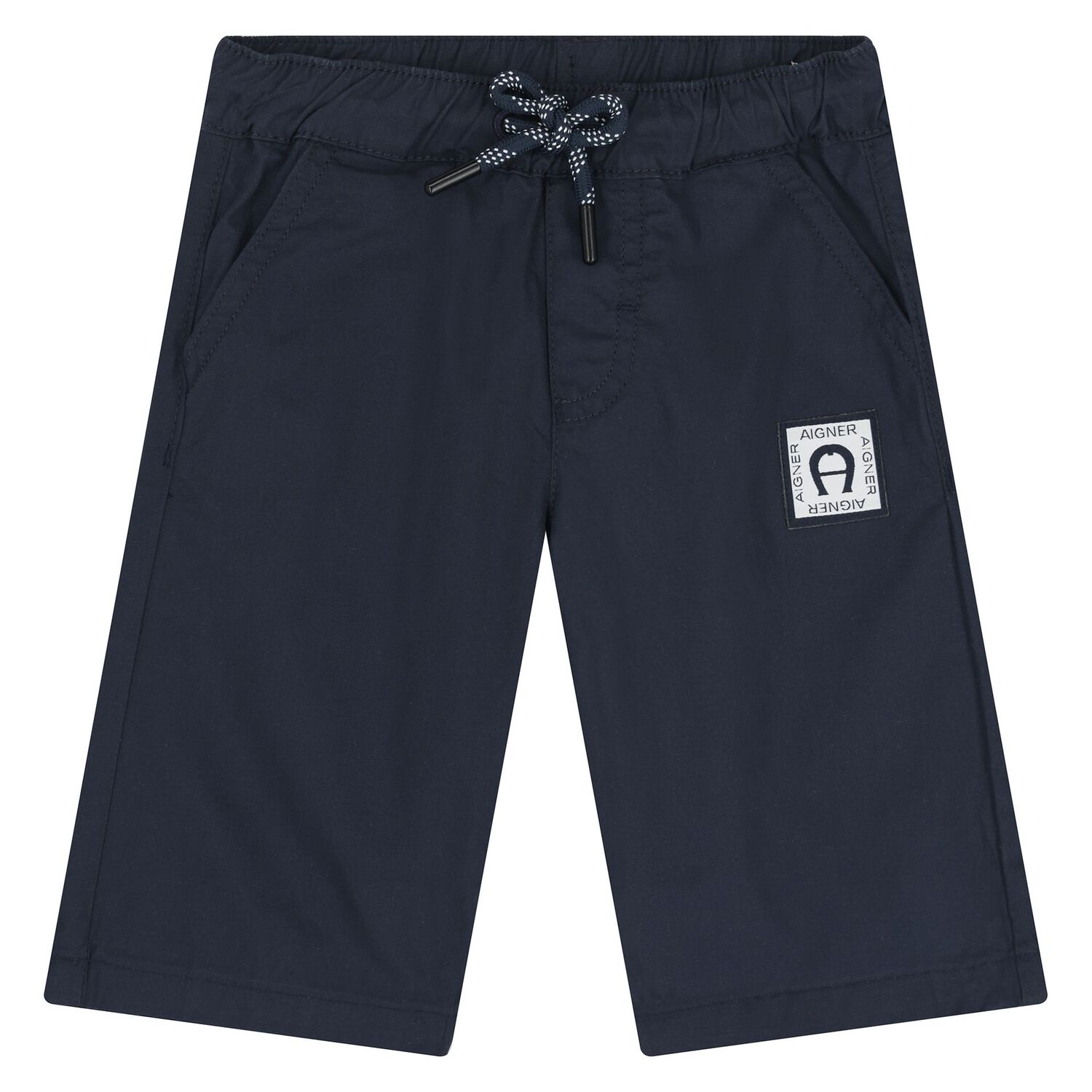 Youngers Boys White & Navy Blue Logo Shorts Set, 1, hi-res