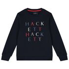 Boys Navy Blue Logo Sweatshirt, 1, hi-res