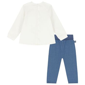 Baby Girls Ivory & Blue Tracksuit