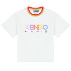 Girls White Logo T-Shirt, 1, hi-res