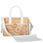 White & Beige Geo Map Baby Changing Bag, 1, hi-res