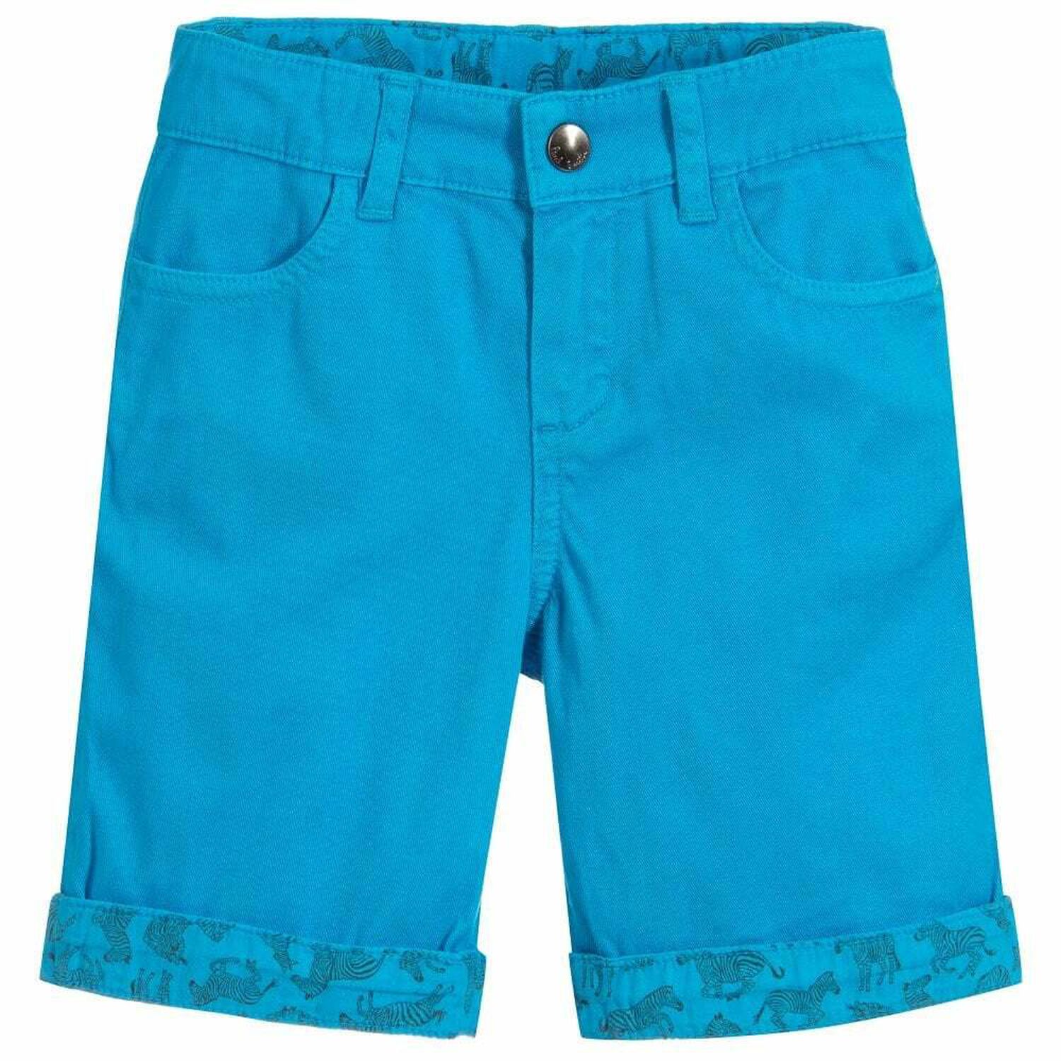 Boys Blue Cotton Shorts, 1, hi-res image number null