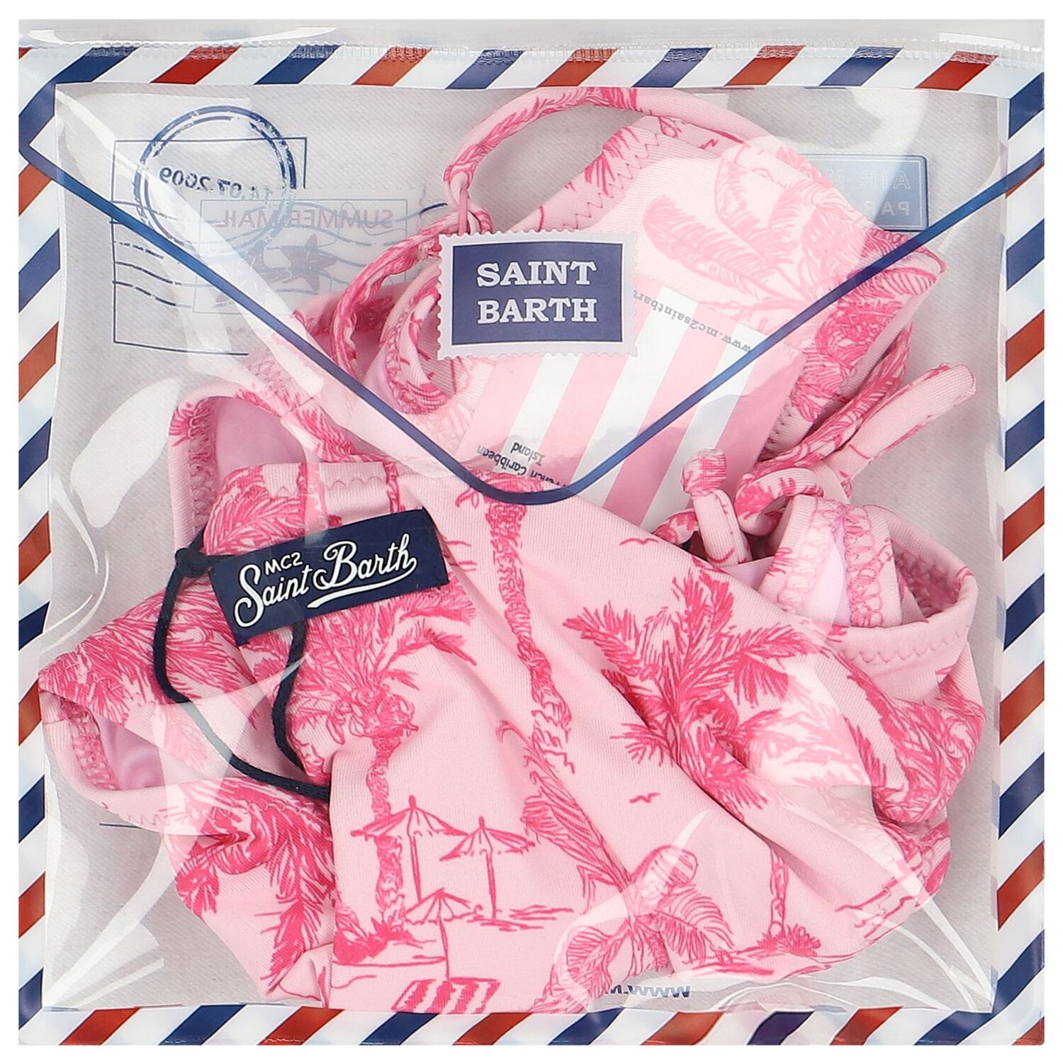 مايوه بنات بكيني بطبعة باللون الزهري, 1, hi-res image number null