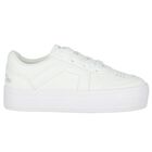 Girls White Chunky Faux Leather Platform Trainers, 1, hi-res