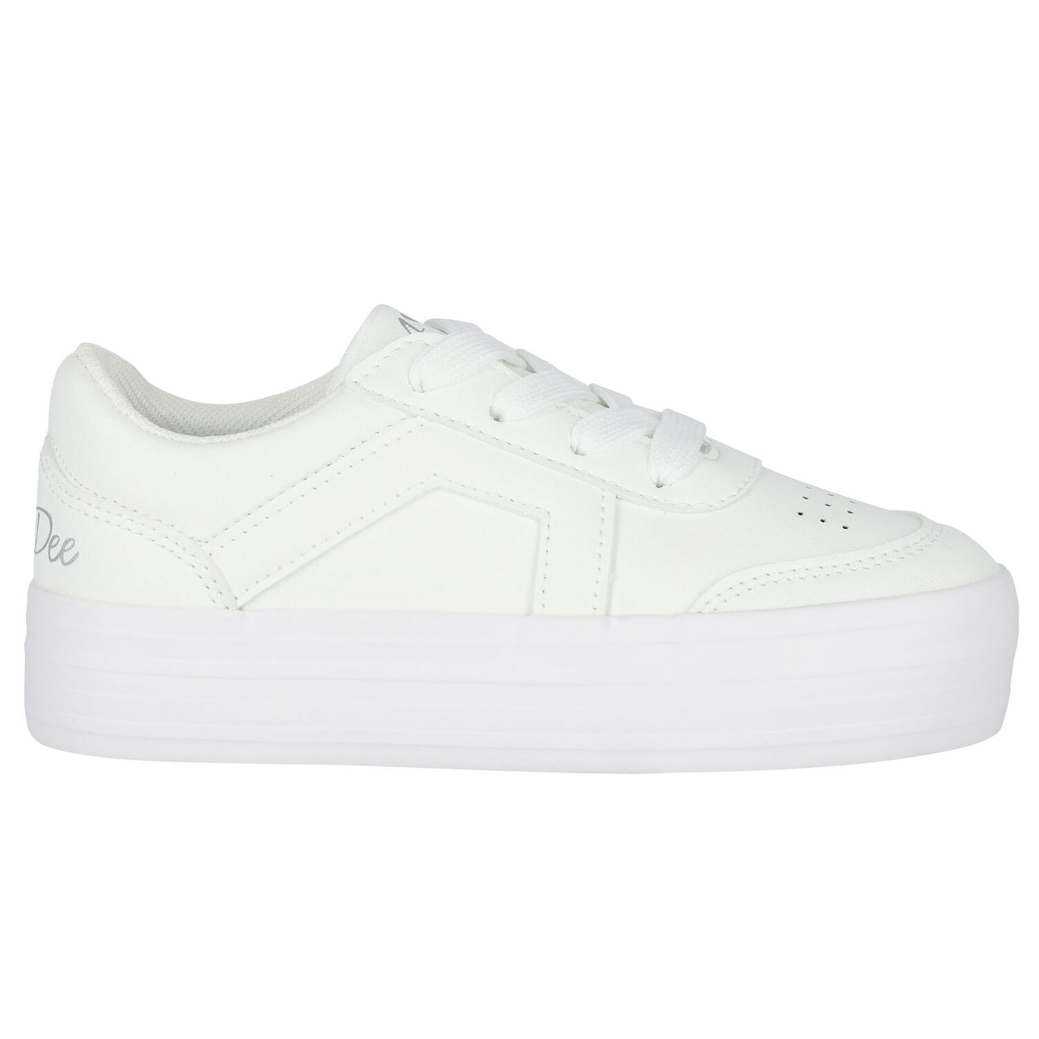 Girls White Chunky Faux Leather Platform Trainers, 1, hi-res image number null