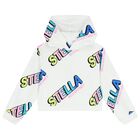 Girls White Logo Hooded Top, 1, hi-res