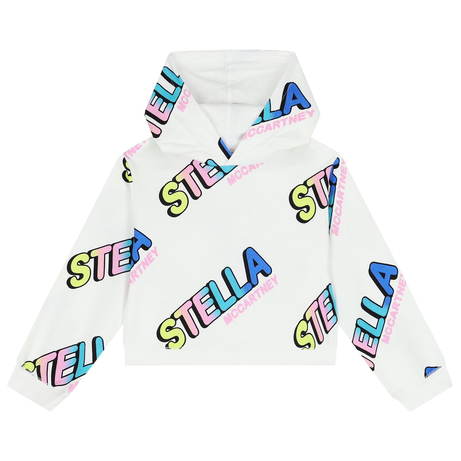 Girls White Logo Hooded Top, 1, hi-res image number null