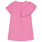 Girls Pink Flower Satin Dress, 1, hi-res