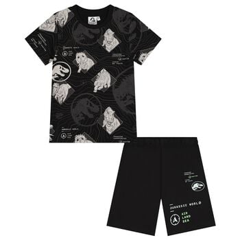 Boys Black Jurassic Shorts Set