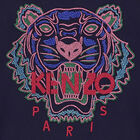 سويت شيرت بشعار النمر باللون الكحلي للبنات, 1, hi-res