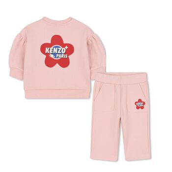 Younger Girls Pink Logo Tracksuit