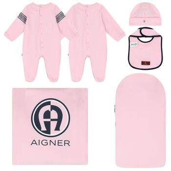 Baby Girls Pink Logo Baby Set