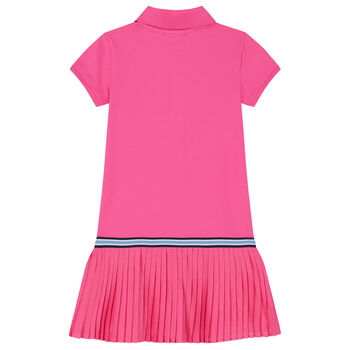 Girls Pink Logo Polo Dress