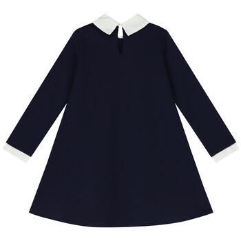 Girls Navy Blue Teddy Bear Dress