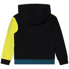 Boys Black, Neon Yellow & Green Logo Zip Up Top, 2, hi-res