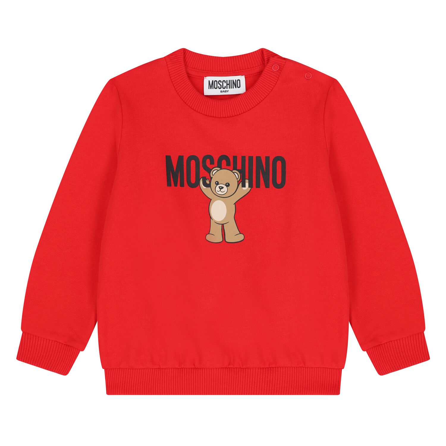 Younger Red Teddy Bear Logo Sweatshirt, 4, hi-res