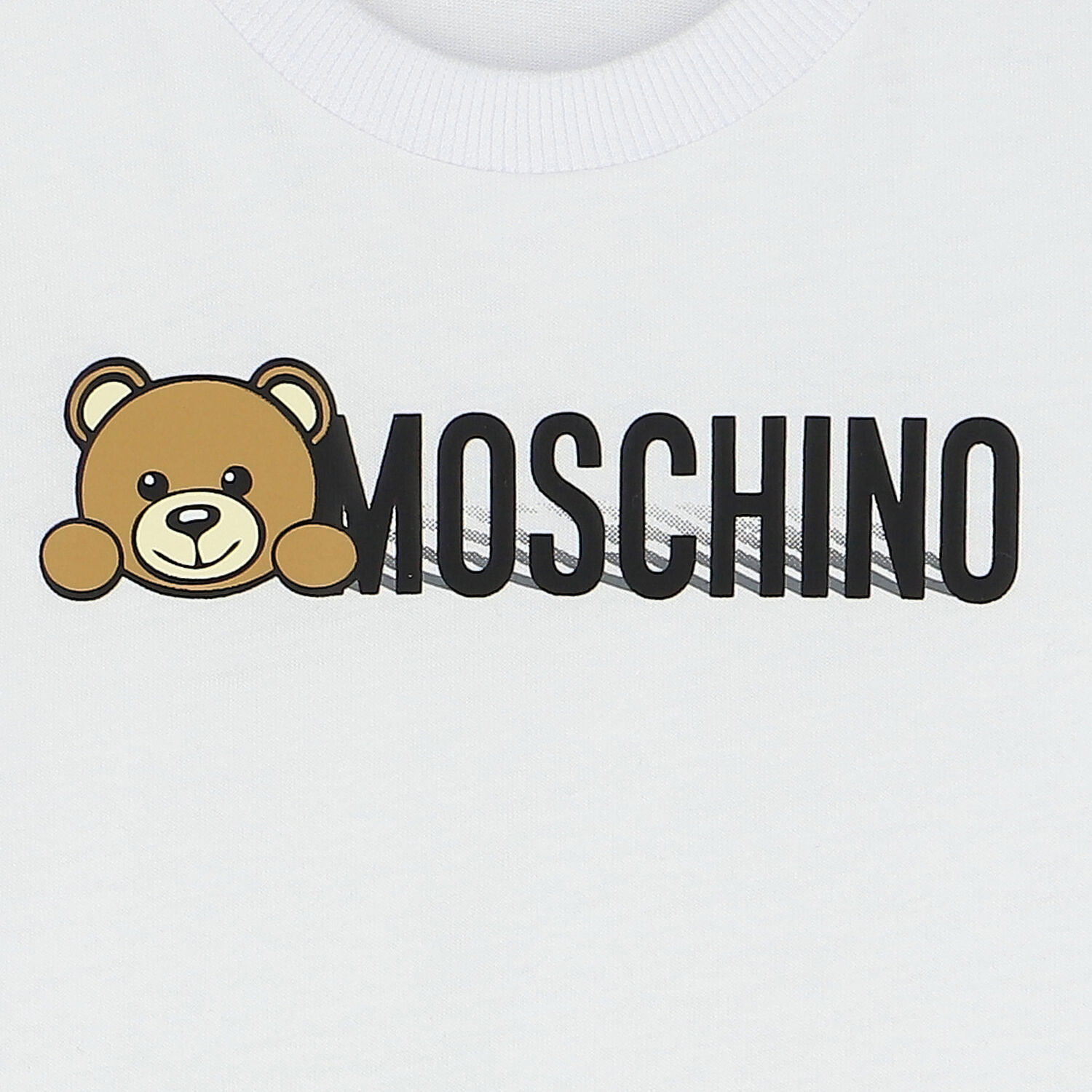 White Teddy Bear Logo Long Sleeve Top, 5, hi-res