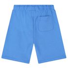 Boys Blue Logo Shorts, 3, hi-res
