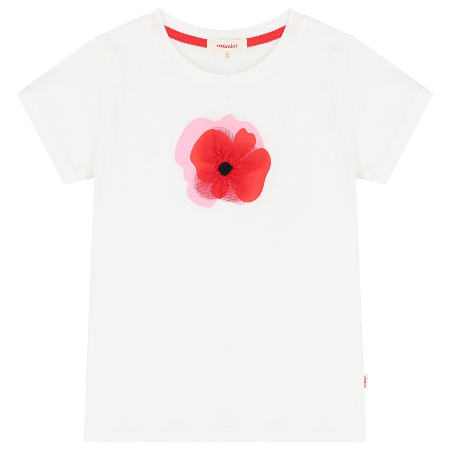 Girls White Flower T-Shirt, 1, hi-res image number null
