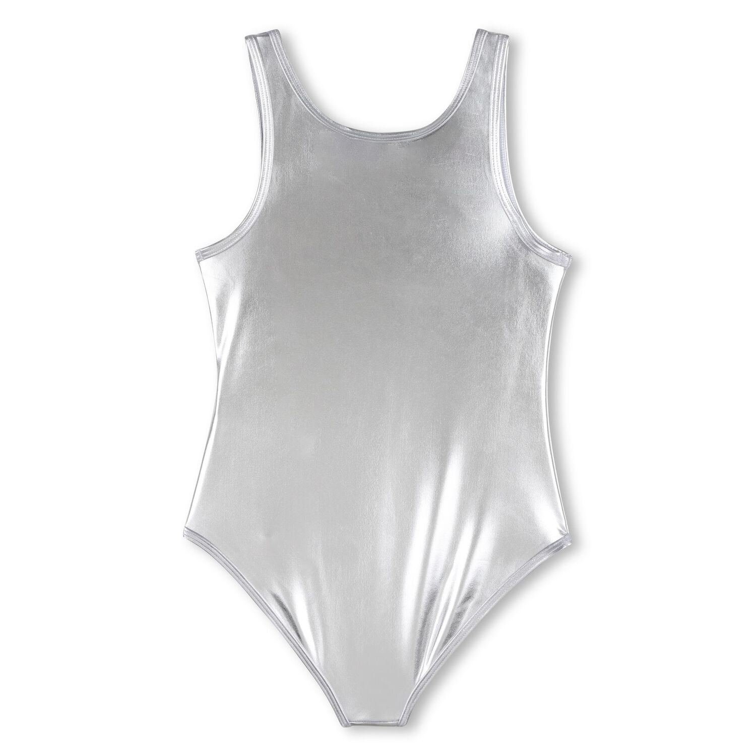 Girls Silver Logo Swimsuit, 1, hi-res