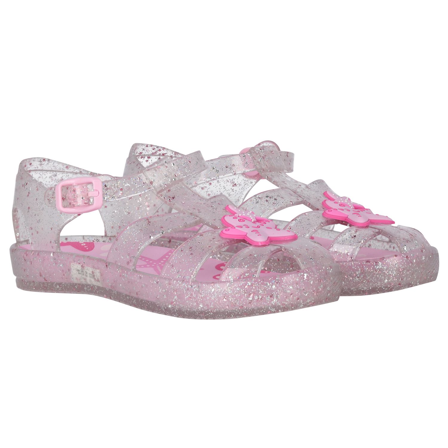 Girls Pink Jelly Sandals, 1, hi-res image number null