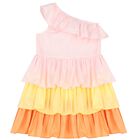 فستان بنات بطبفات باللون الوردي, 1, hi-res