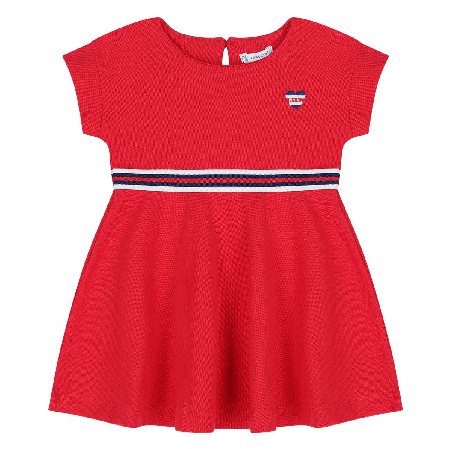 Younger Girls Red Heart Dress, 1, hi-res