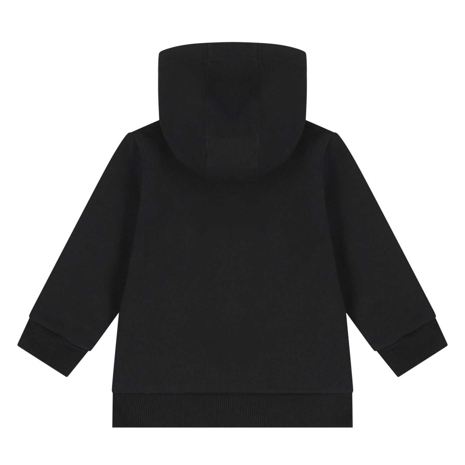 Younger Boys Black Logo Hooded Zip Up Top, 2, hi-res