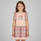 Girls Pink Flower Logo Dress, 1, hi-res