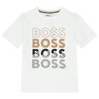 Boys White Logo T-Shirt, 1, hi-res