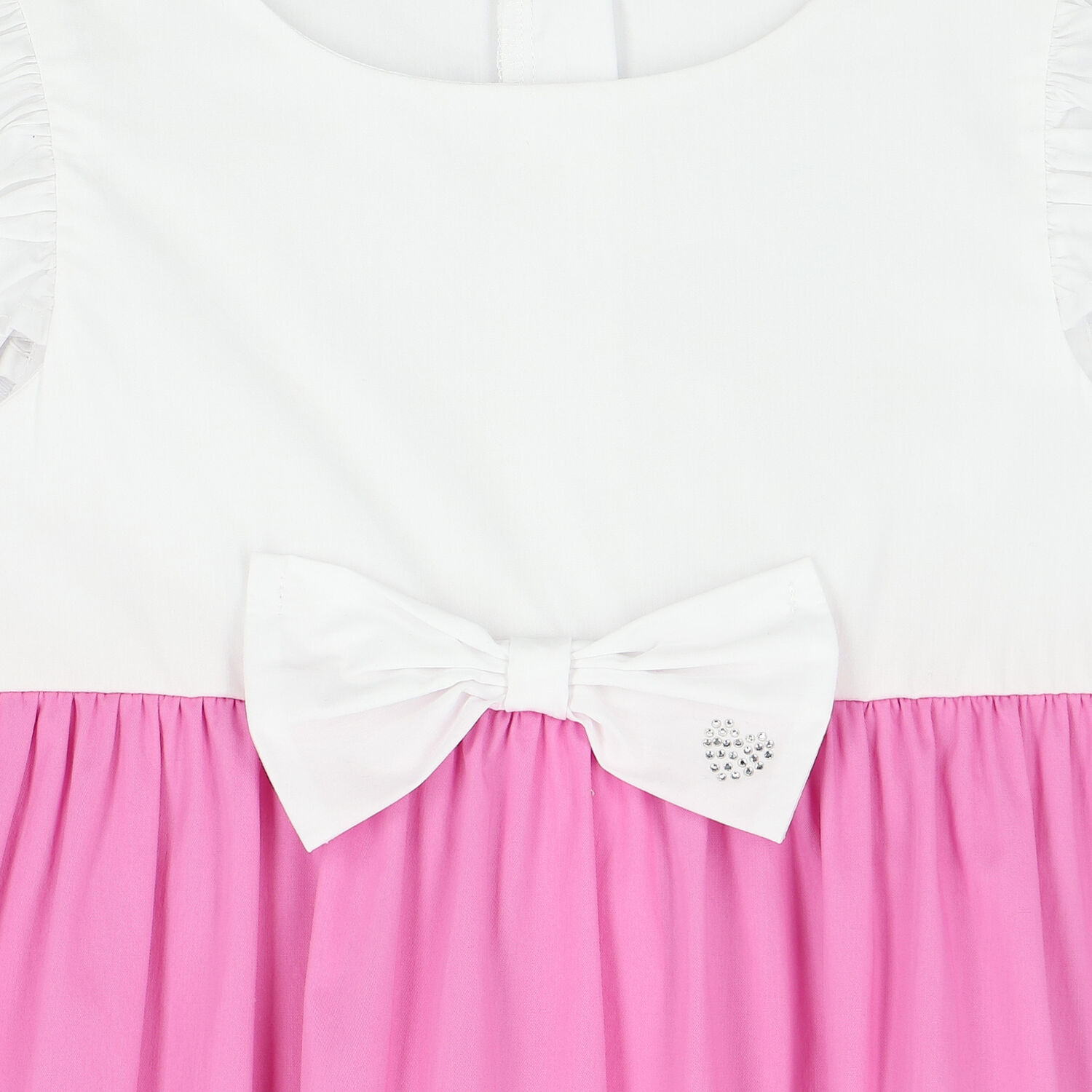 Girls White & Pink Tiered Dress, 1, hi-res