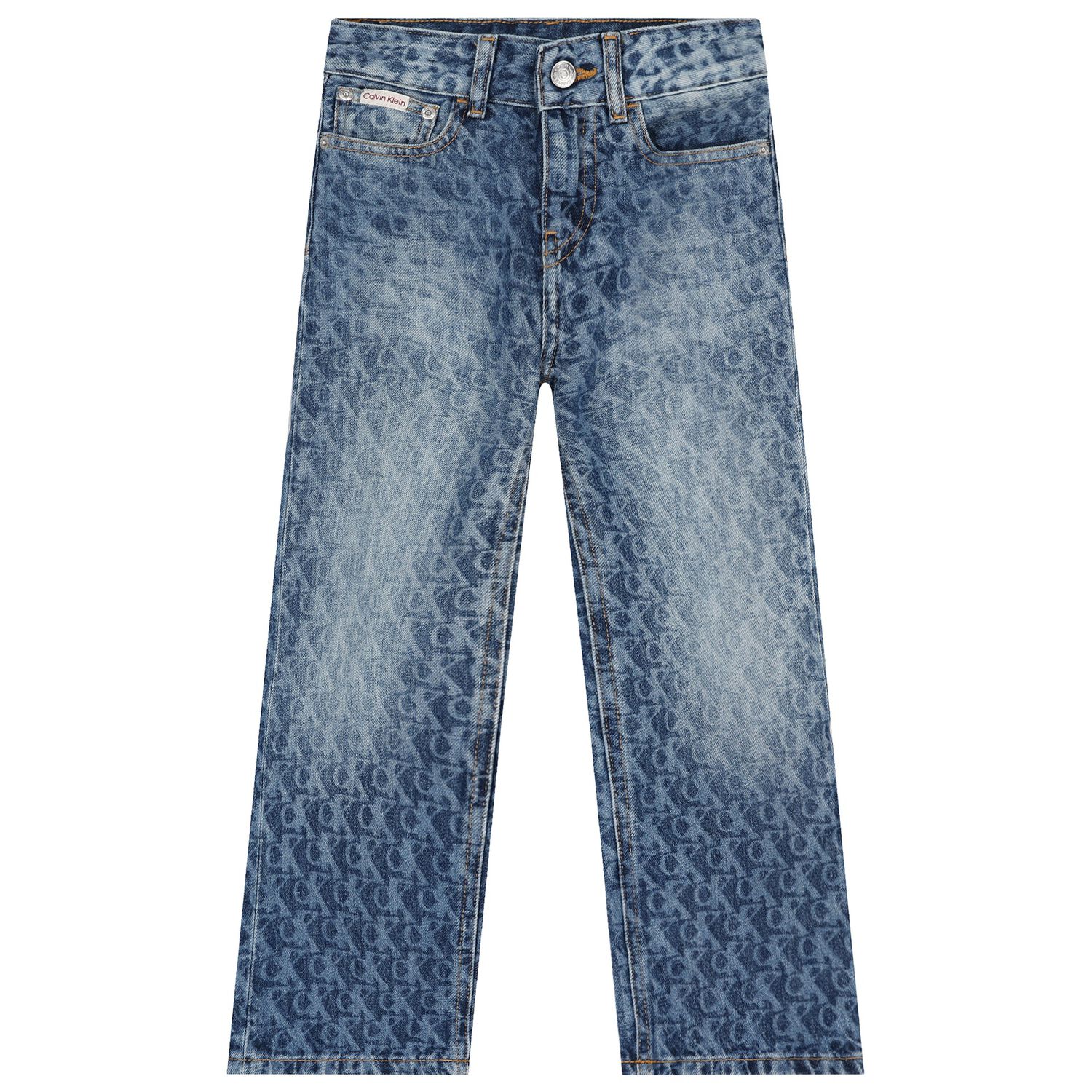 Boys Blue Logo Denim Jeans, 1, hi-res