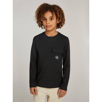Boys Black Logo Long Sleeve Top
