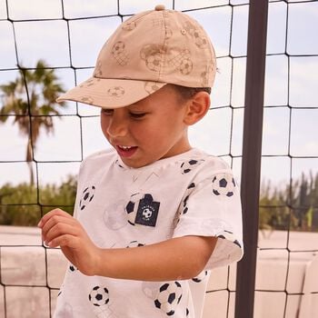 Baby Boys Beige Football Cap
