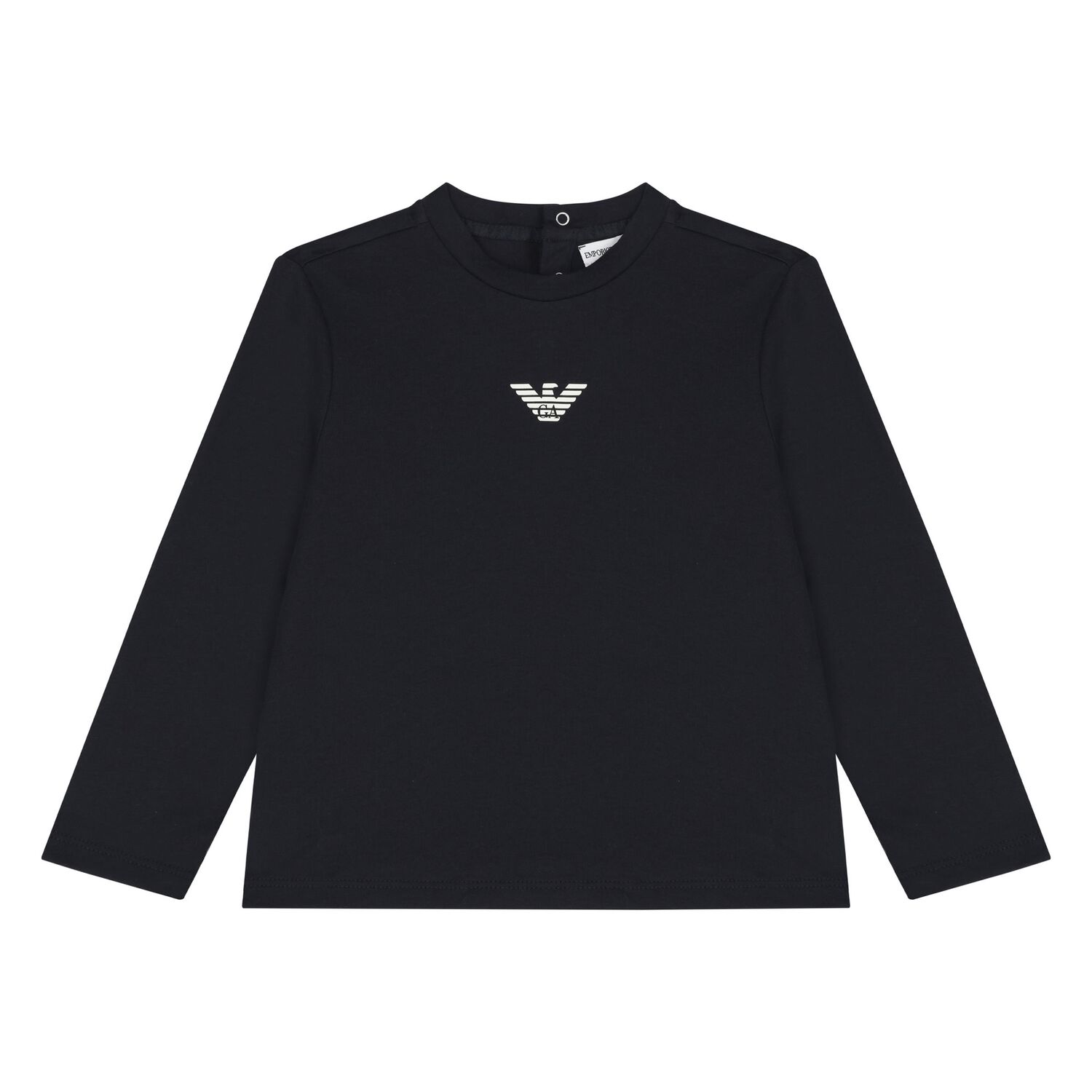 Baby Boys Black Logo Long Sleeve Top, 3, hi-res image number null